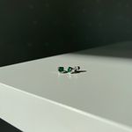 Серьги Crystal Square c зеленым агатом