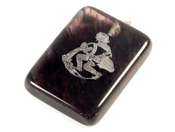 Кулон зодиак "Багет" обсидиан