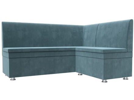 Диван кухонный угловой Уют правый угол, Бирюзовый, Велюр, 109625