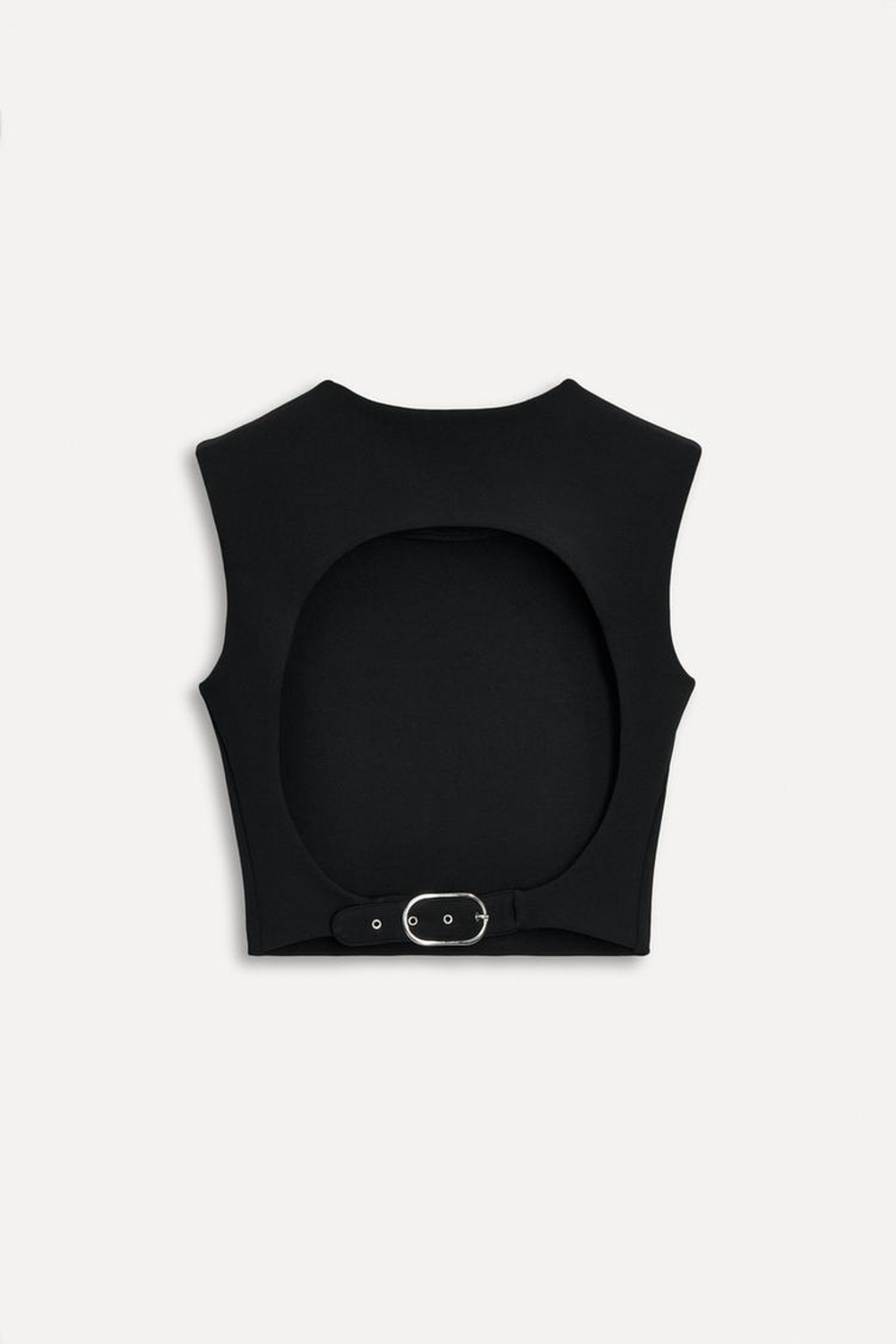 ZARA УКОРОЧЕННЫЙ ТОП С ПРЯЖКОЙ — 50TH ANNIVERSARY, БЕЛЫЙ