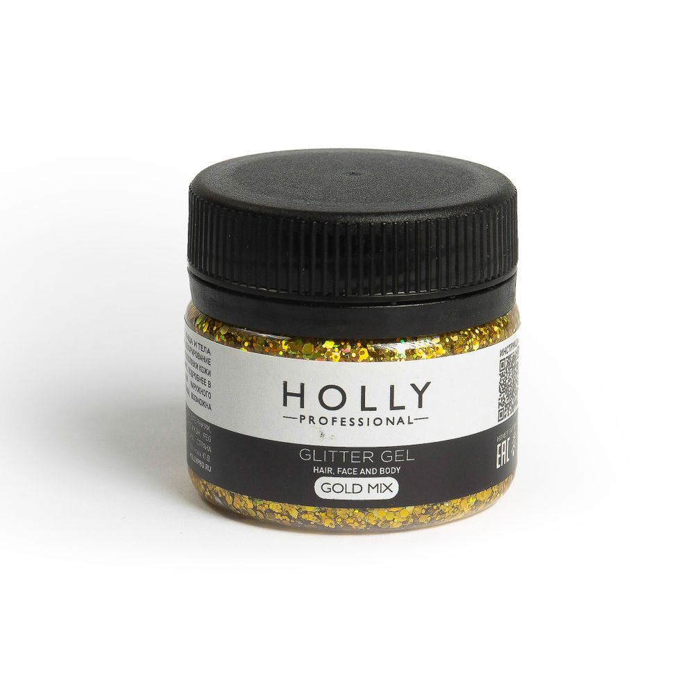 Глиттер для глаз, лица, волос и тела Glitter Gel Gold Mix