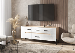 Тумба для ТВ Ким (металл), Бетон графит, Сонома