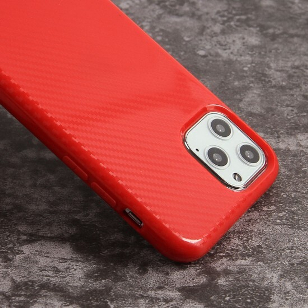 Чехол ТПУ карбон глянцевый для iPhone 11 Pro, 011457 Коричневый