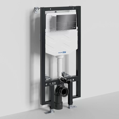 Инсталляция для унитаза WasserKraft Vils 56TLT.010.ME.PB04 с черной глянцевой кнопкой
