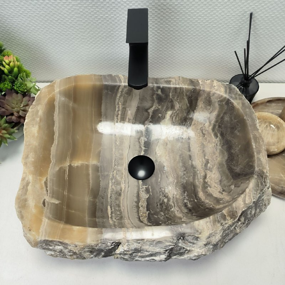 Раковина из оникса Erozy Grey EO-62641 52*43*15 0094