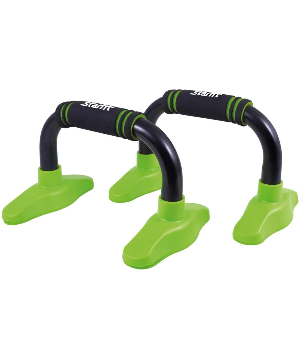 Упоры для отжиманий STARFIT BA-302 Классические, черный/зеленый