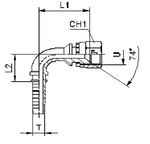 Фитинг DN 20 JIC (Г) 1.1/16 (90)
