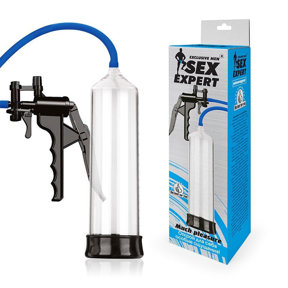 Прозрачная вакуумная помпа Sex Expert с насосом (Цвет: прозрачный)