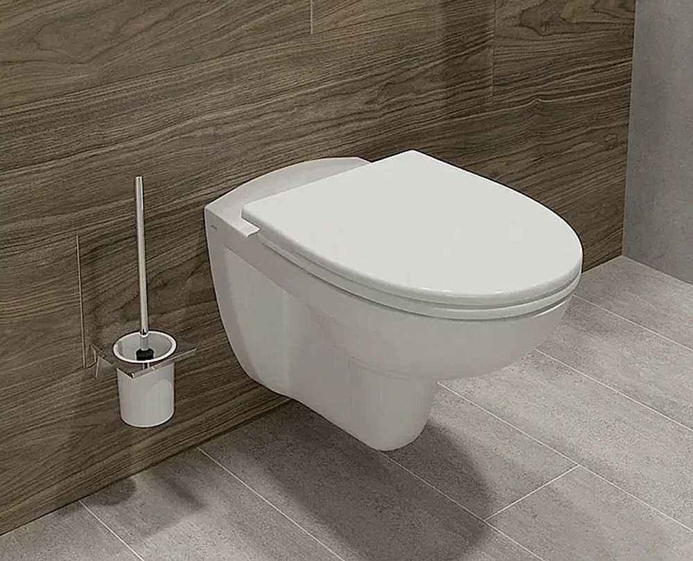Унитаз подвесной Vitra Normus 9773B003-7206 с инсталляцией, с крышкой микролифт, белый, кнопка хром глянцевый