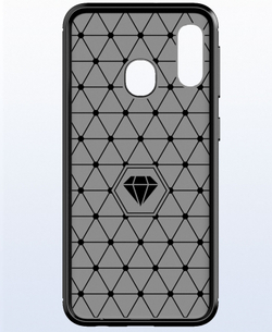 Чехол для Samsung Galaxy A20 (Galaxy A30, M10S) цвет Black (черный), серия Carbon от Caseport