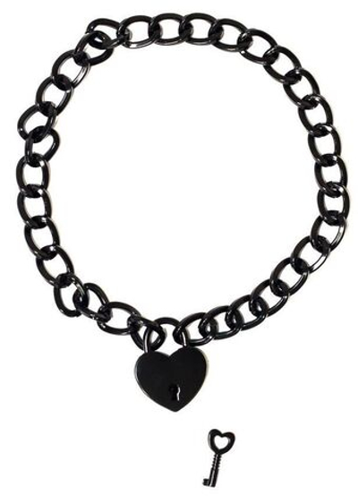 Черный ошейник Embrace с ключиком