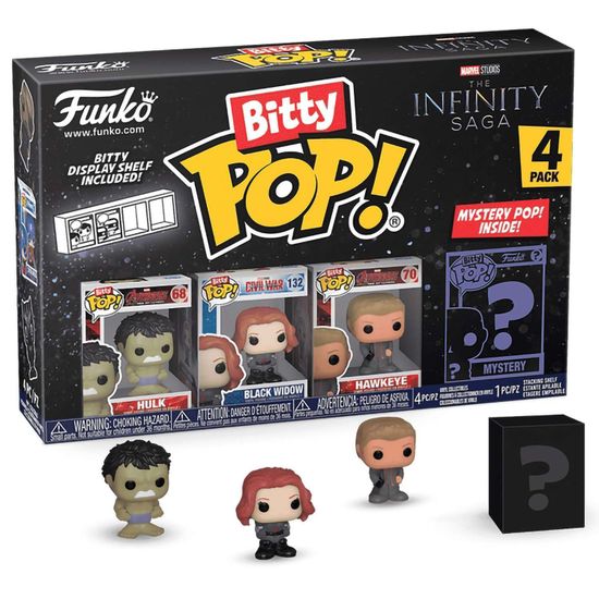 Фигурка Funko Bitty POP! Marvel Infinity Saga S2 Hulk+Black Widow+Hawkeye+Mystery (1 of 4) 4PK 71504 (10013160/070424/5019317/4, Китай)