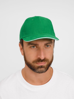 Бейсболка Buffalo, ярко-зеленая с белым
