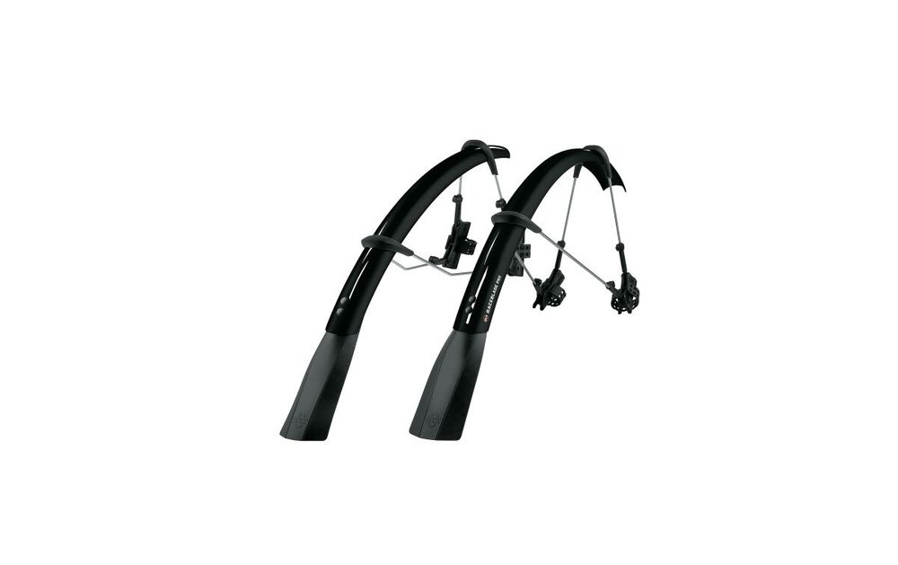 Крылья 28&quot; RACEBLADE PRO XL SET, ROAD к-кт перед./задн., с двойными &quot;усами&quot;, ширина 42мм, с брызговиками, пластик, черный