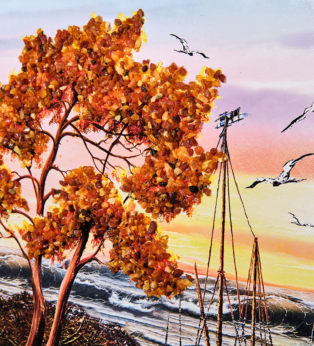 AMB-11/ 6 Картина «Красота природы» (с янтарной крошкой) 50х80см