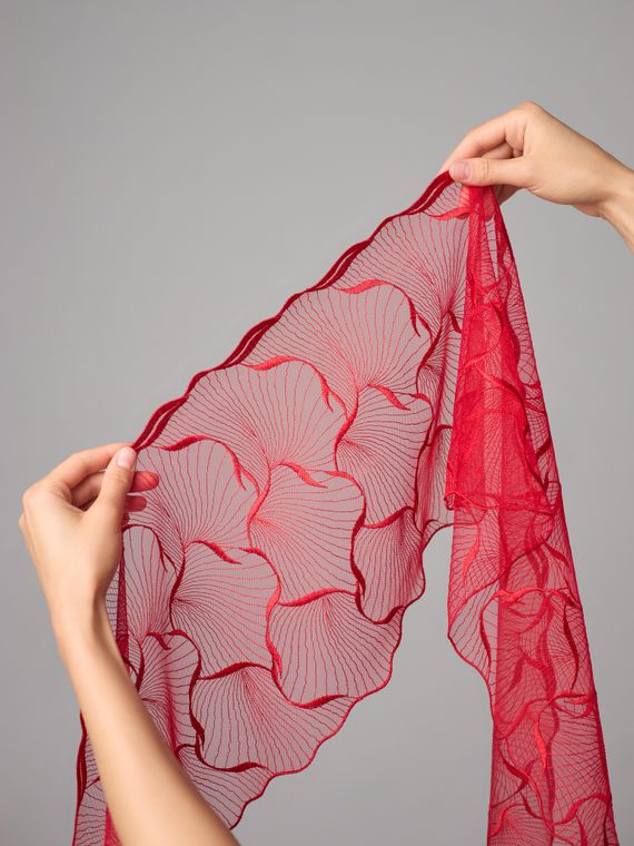 05-160 Вышивка на неэл. сетке 24 см, красный 100