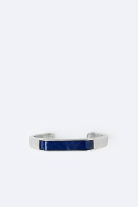 ZARA ЖЕСТКИЙ БРАСЛЕТ С КОНТРАСТНЫМИ ДЕТАЛЯМИ, СЕРЕБРИСТЫЙ