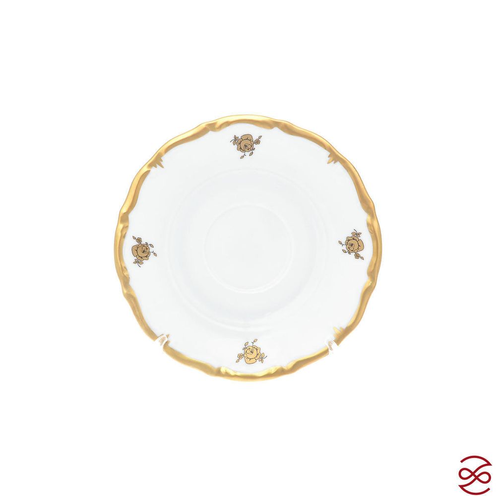 Набор блюдец Queen's Crown Золотая роза 15 см(6 шт)