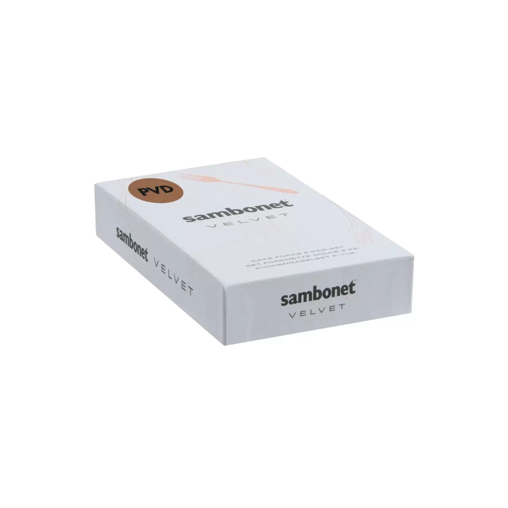 Sambonet - Набор из 6 вилок Velvet PVD Gold / артикул   52712GA5  / GTIN 8014808385520