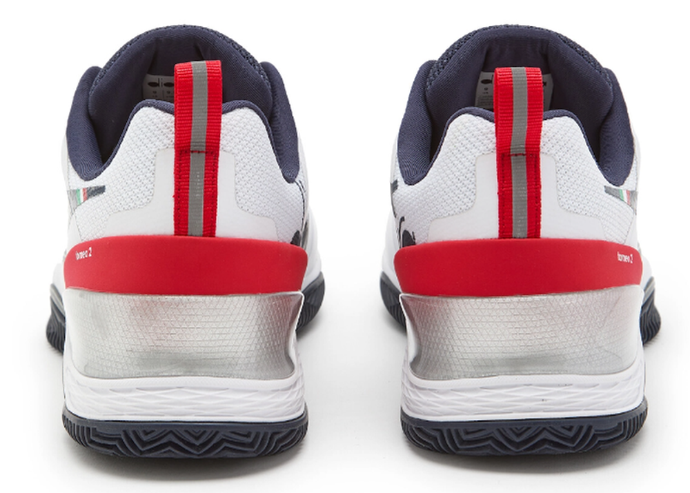 Теннисные кроссовки Diadora Blushield Torneo 2 Clay - white/blue corsair/fiery red