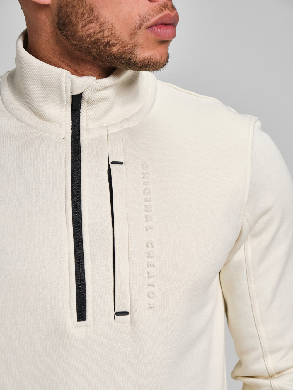 Свитшот с короткой молнией ORIGINAL CREATOR HALF ZIP, Молочный