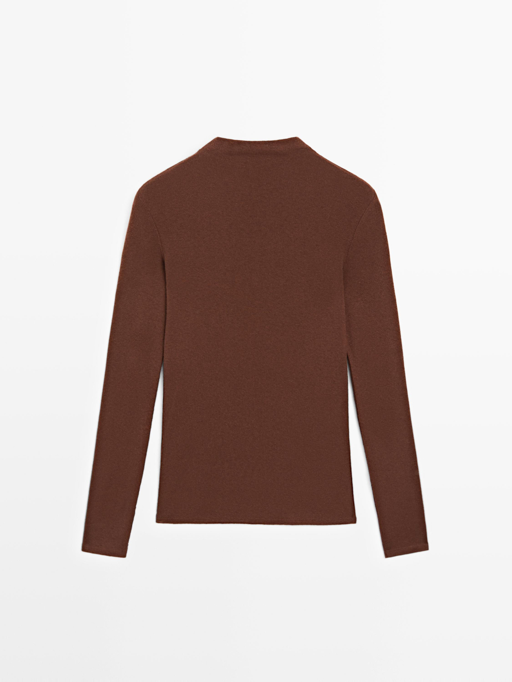 Massimo Dutti Massimo Dutti Футболка с длинными рукавами и декоративными швами, коричневый