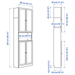 Открытый книжный шкаф - BILLY IKEA/БИЛЛИ ИКЕА, 30х80х237 см, белый