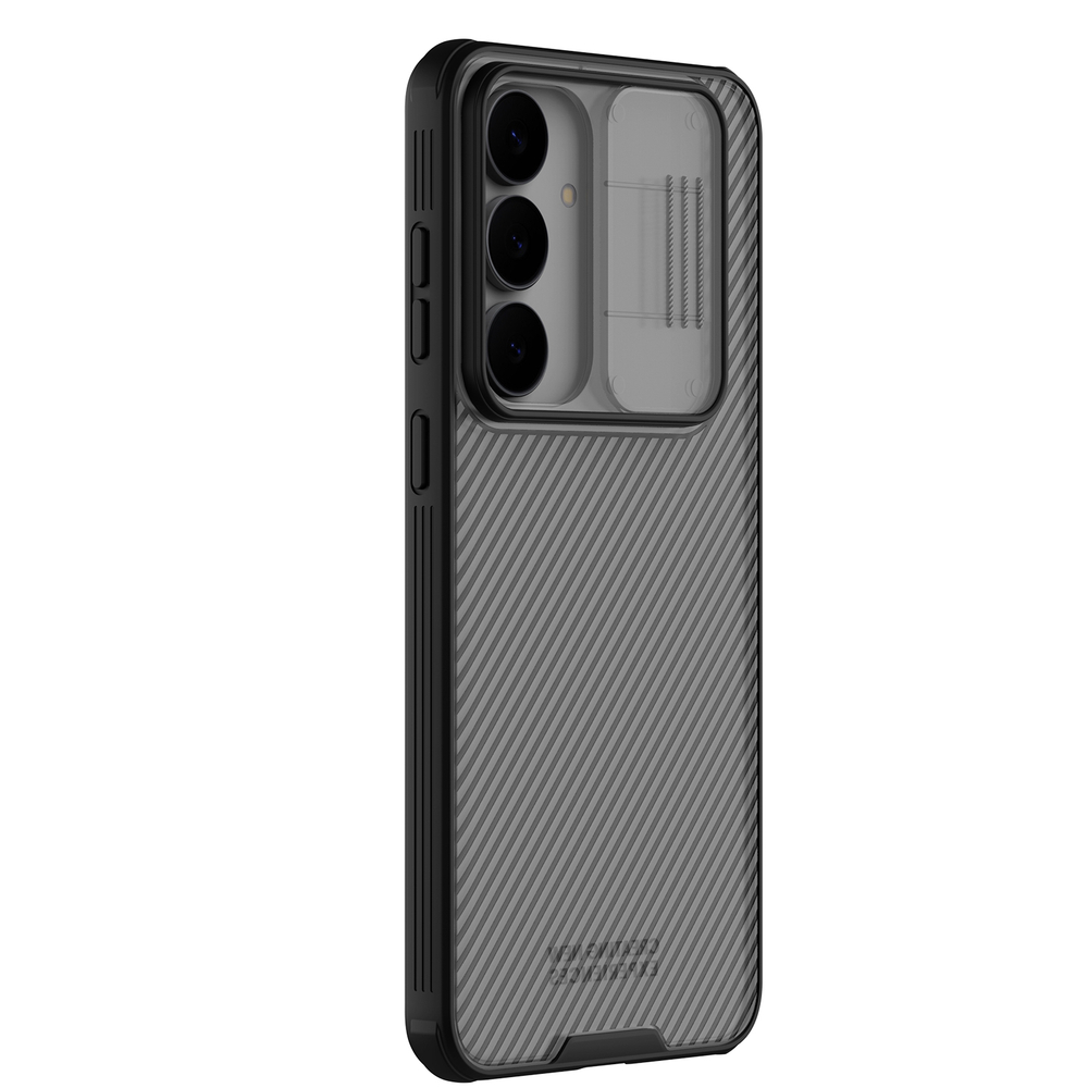 Чехол прозрачный тонированный от Nillkin для Samsung Galaxy S25 FE, серия CamShield Pro Case (сдвижная шторка для камеры)