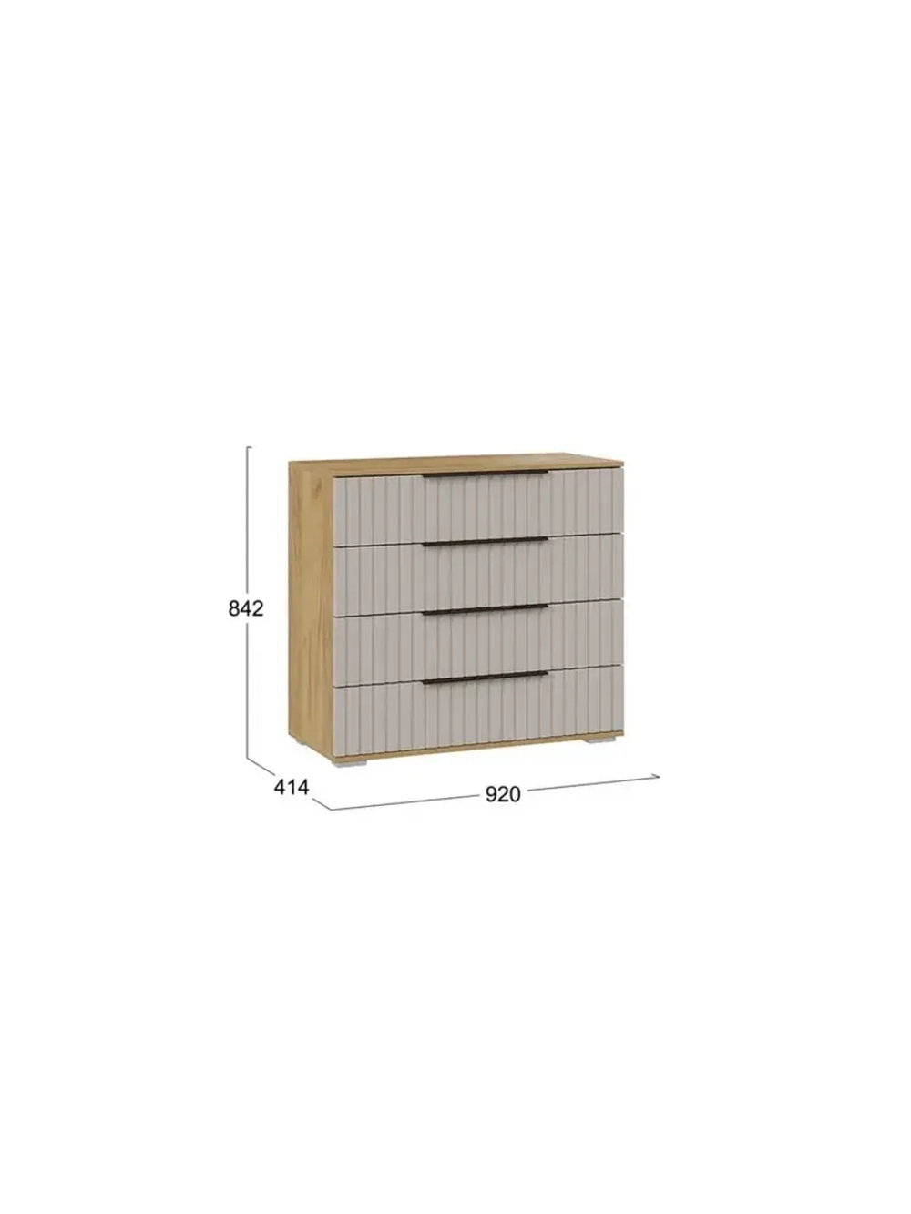 Комод для одежды Мокко матовый 4 ящика 92х41х84 см