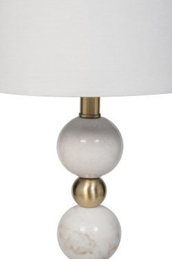 Лампа настольная 56см Garda Decor белая с льняным плафоном