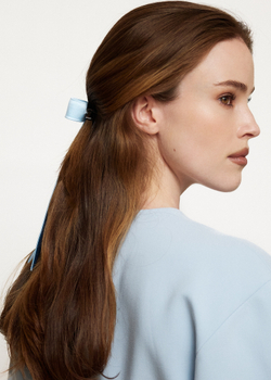 Бант "Мэри" удлиненный голубой