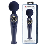Темно-синий вибратор-wand 22,4см с дисплеем Pretty Love Skyler Massager Wand Dark Blue BW-055016LED-1