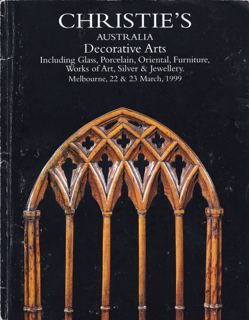 Каталог аукциона Christie's, Мельбурн, Декоративно-прикладное искусство: стекло, фарфор, мебель, серебро, ювелирные изделия, восточное искусство от 22-23 марта 1999 года