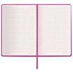Блокнот в клетку с резинкой А5 (148x218 мм), 80 л., балакрон фуксия BRAUBERG "Metropolis", 111587