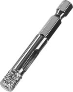 Cверло вакуумное алмазное трубчатое для дрели (HEX 1/4″) d 8 по керамограниту ЗУБР