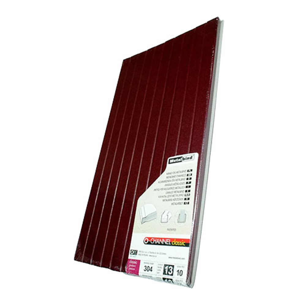 ЦВЕТНОЙ КАНАЛ С ПОКРЫТИЕМ 13 мм А4 БОРДОВЫЕ упак. 10 шт