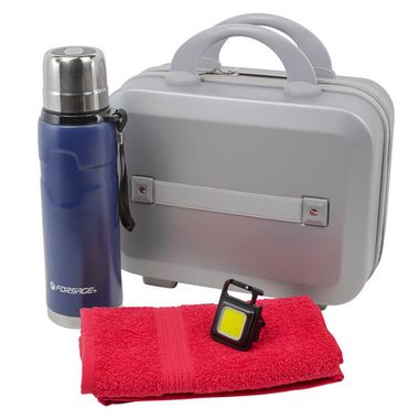 Набор(сумка серебристая 026#+полотенце+термос 51716+фонарик52136) La and Te beaute LT6Bag