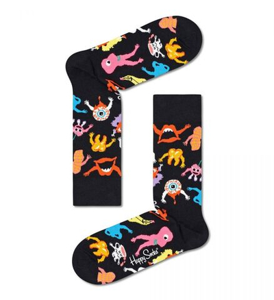 Носки унисекс Halloween Sock с чудовищами (Размер: 25) (Цвет: черный)