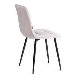 Стул CHILLY (mod. JSC-220) Велюр/металл , 44,5х52,5х88 см, Light grey (светло-серый) HLR14 / черный (Комплект из 4 шт.)