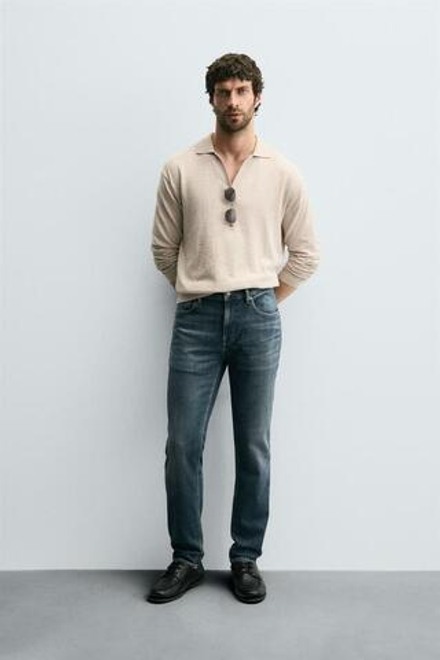 ZARA ДЖИНСЫ SLIM FIT БАЗОВЫЕ, СИНИЙ