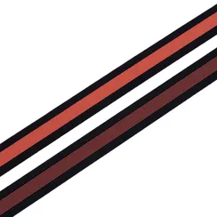 Резинка широкая, черная/темный коралл полоса 19 мм, Германия