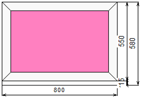 Пластиковое окно 550 х 800 ТермА Эко с глухой створкой