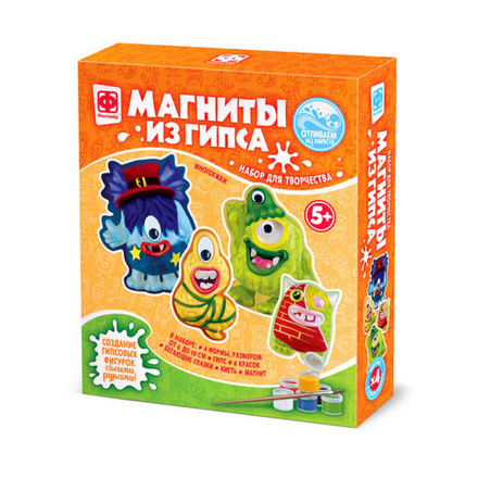 Магниты из гипса "Монстрики Многоежки" 4 формы 5+