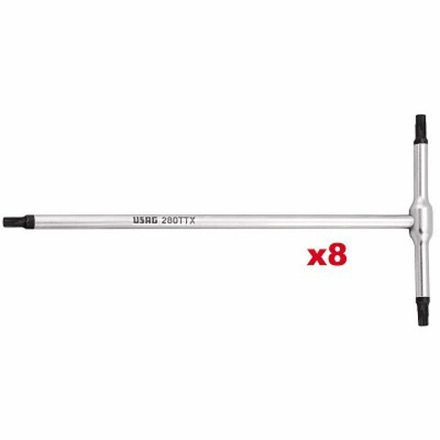 280 TTX/SE8 Набор ключей с Т-образной рукояткой для винтов TORX T27-T60, USAG (Италия)