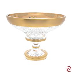 Фруктовница на ножке Золото Филиция Bohemia Max Crystal 30 см
