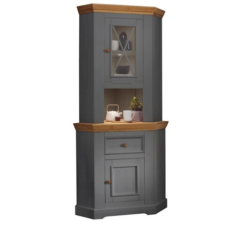 Буфет «Форест» угловой серый 7012/бейц-масло