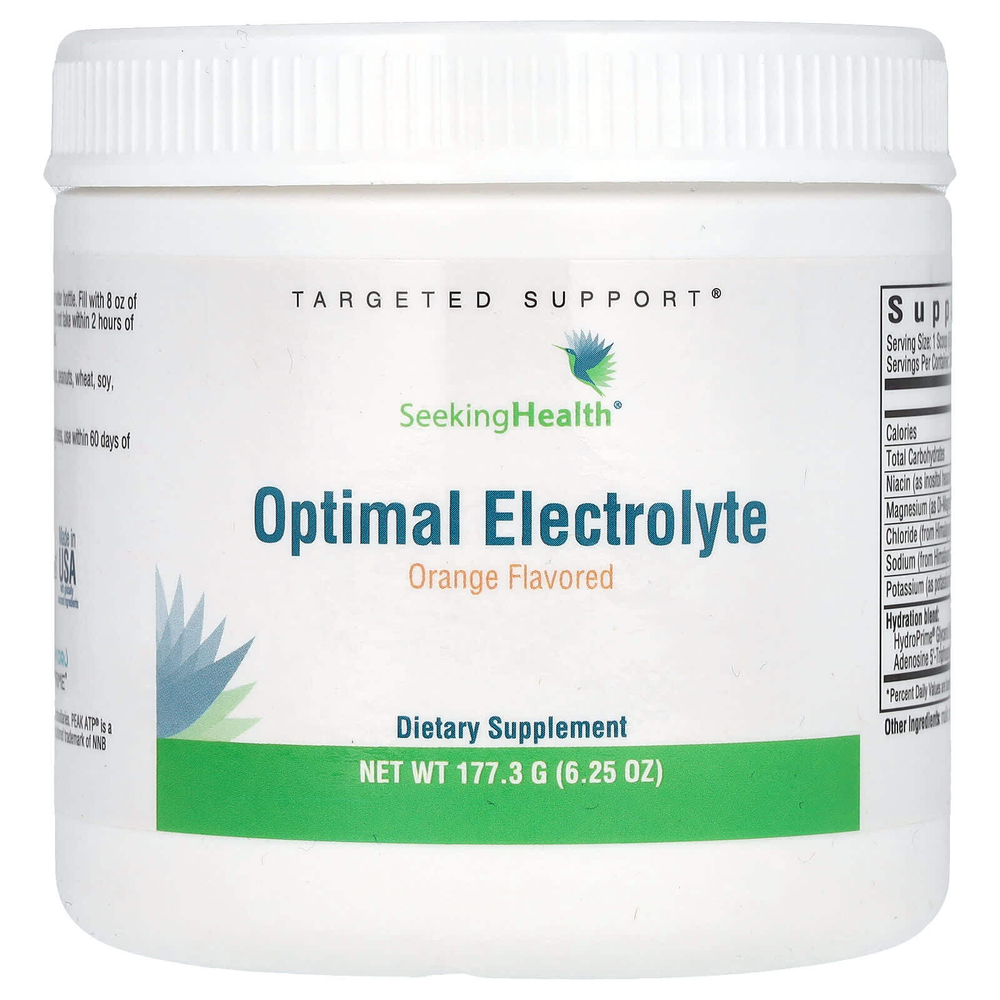 Seeking Health, Optimal Electrolyte, смесь для приготовления напитков с электролитами, вкус апельсина, 190,8 г (6,73 унции)