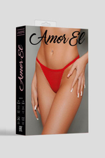 Откровенные трусики с декоративными цепочками на ягодицах (Размер: M) (Цвет: красный)