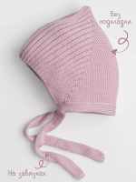 Чепчик для девочки вязаный на завязках на осень