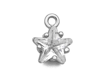 Подвеска "Звездочка-mini" с прозрачным кристаллом, 8мм